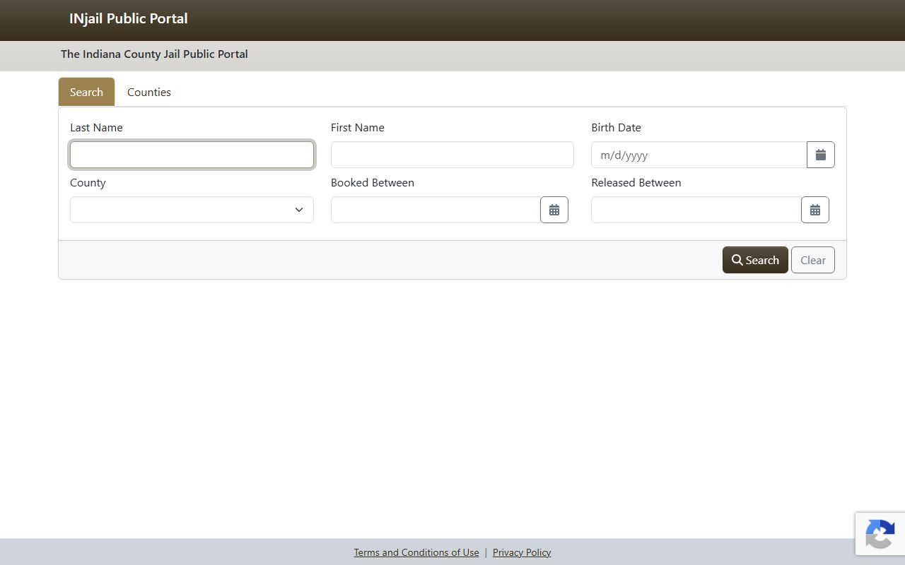 Huntington County inmate population INjail Public Portal search